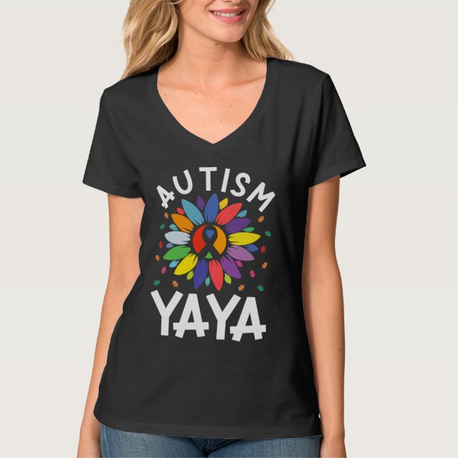 T-shirt Sunflower Autism Awareness Day Matching Family Aut (Devant)