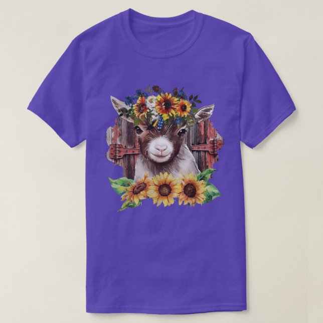 T-shirt Sunflower Baby Chèvre Vie agricole Mignonne Animal (Design devant)