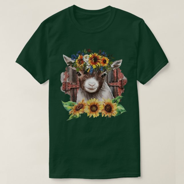 T-shirt Sunflower Baby Chèvre Vie agricole Mignonne Animal (Design devant)