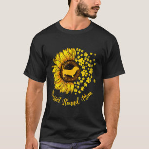 T-shirt Sunflower Basset Hound Maman Amoureux des chiens