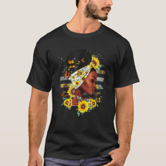 T-shirt Sunflower Black Girl Queen Black History Mois US