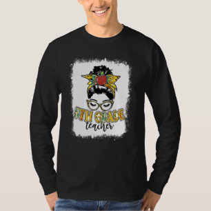 T-shirt Sunflower blanchie 5e année Enseignant Messy Bun 1