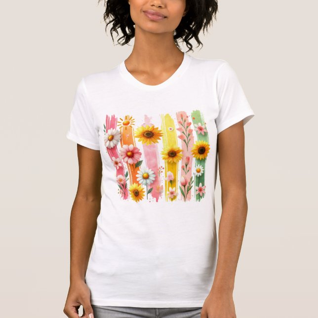 T-shirt Sunflower Brushstroke | Brushstroke floral | coque (Devant)