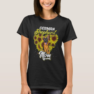T-shirt Sunflower Chien Maman Mère Fête Mignonne Berger Al