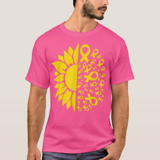 T-shirt Sunflower Childhood Cancer Awareness Ribbon Mom Da
