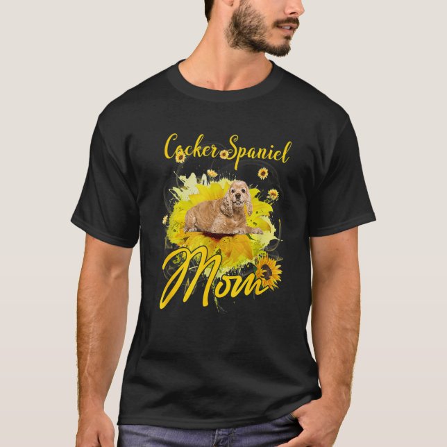 T-shirt Sunflower Cocker Spaniel Maman Chien Fête des mère (Devant)