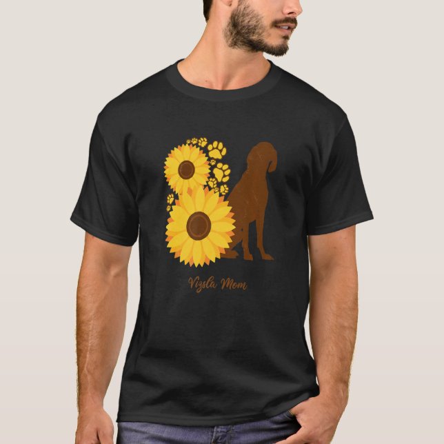 T-shirt Sunflower Dog Mom - Vizsla Premium (Devant)