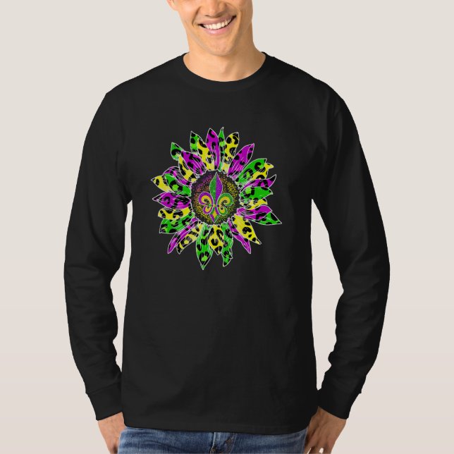 T-shirt Sunflower Fleur De Lys Mardi Gras Festival Party N (Devant)