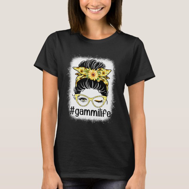 T-shirt Sunflower Gammi Life Messy Bun Bleaches Mère s D (Devant)