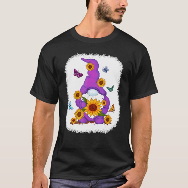T-shirt Sunflower Gnome Paint Arrière - plan (Devant)