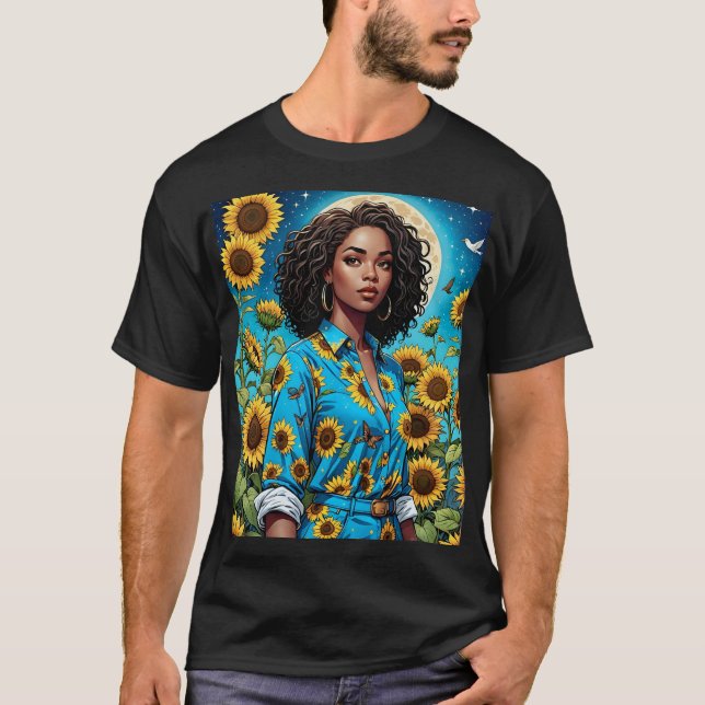 T-shirt Sunflower Goddess Celestial Beauté Tee (Devant)
