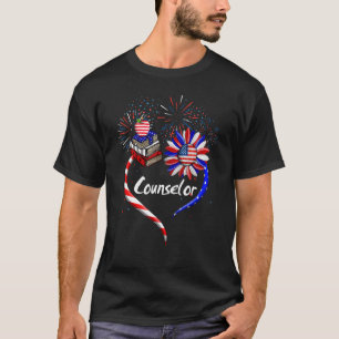T-shirt Sunflower Heart Conseiller américain Drapeau améri