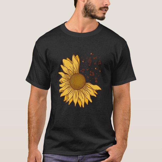 T-shirt Sunflower Hope Positive Music Flowers Sunflowers (Devant)