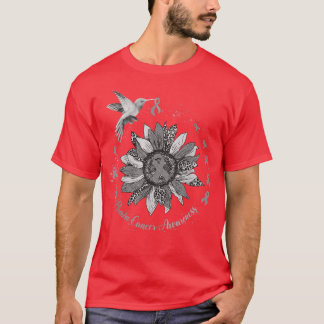 T-shirt Sunflower Hummingbird Gray Brain Cancer Warrior 