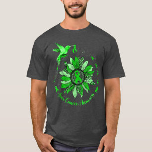 T-shirt Sunflower Hummingbird Green Ribbon Liver Cancer Wa