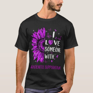 T-shirt Sunflower I Love Quelqu'un Hidradenitis Suppurativ