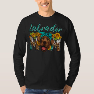T-shirt Sunflower Leopard Labrador Maman Western Labrador