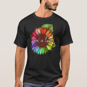 T-shirt Sunflower Love Is Love Lgbt Gay Lesbian Pride Mont