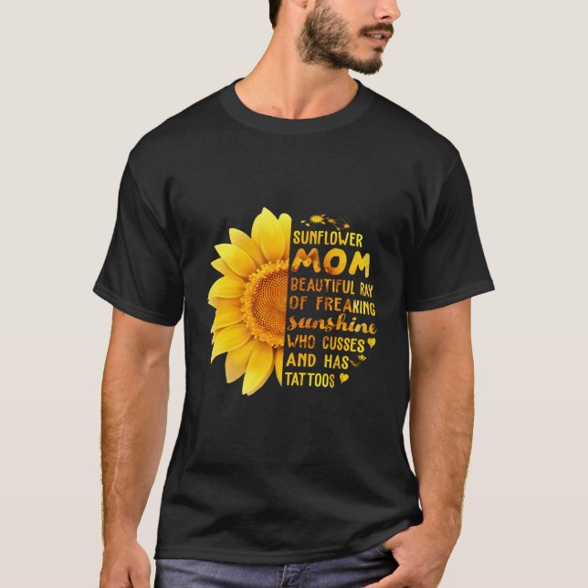 T-shirt Sunflower Maman Belle Ray Of Freaking Sunshine (Devant)