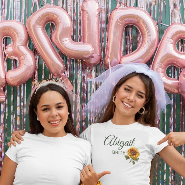 T-shirt Sunflower Mariage Forest Green Bride (Créateur téléchargé)