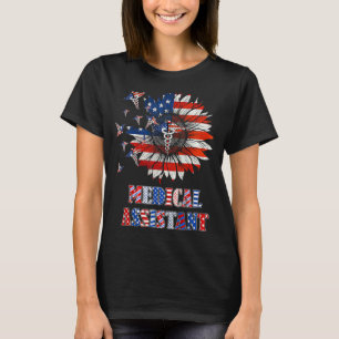 T-shirt Sunflower Médicale Assistant Stethoscope Américain