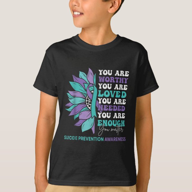 T-shirt Sunflower Motivational Suprt Suicide Prevention Aw (Devant)
