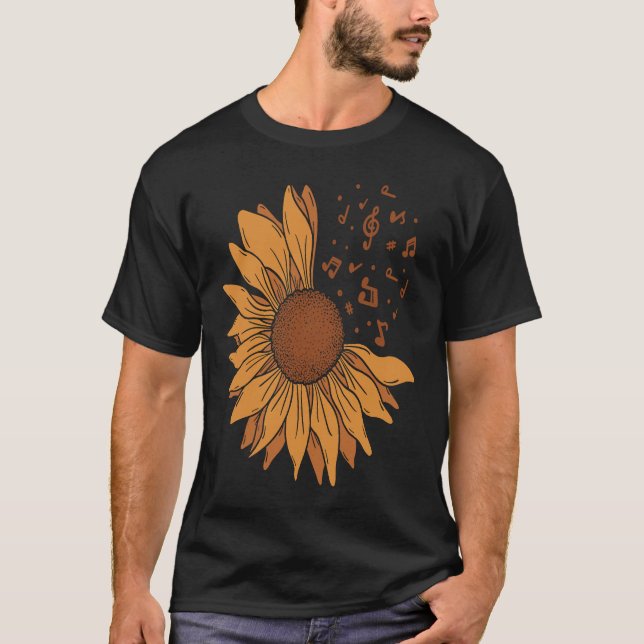 T-shirt Sunflower Music Note  Cute Sun Flower   Teacher (Devant)