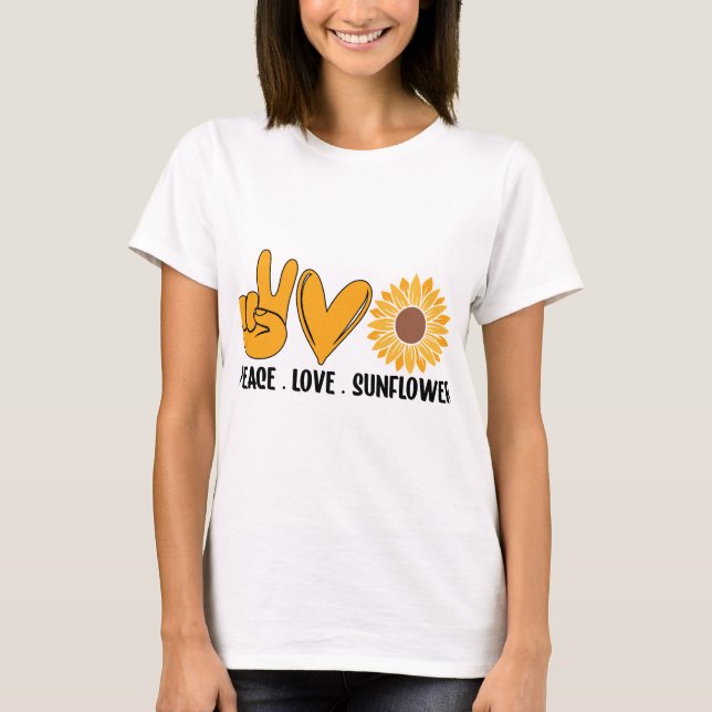 T-shirt Sunflower Peace Love (Devant)
