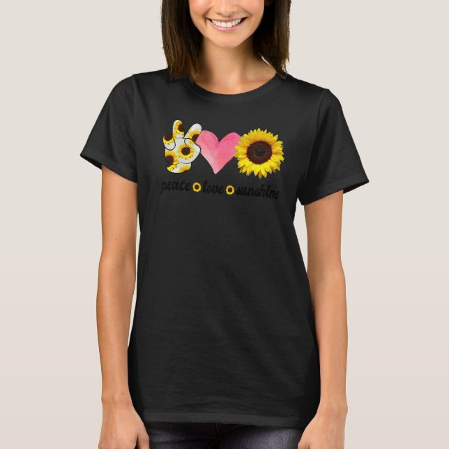 T-shirt Sunflower Peace Love Sunshine (Devant)