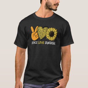 T-shirt Sunflower Peace Love Sunshine Tournesol Pour Homme
