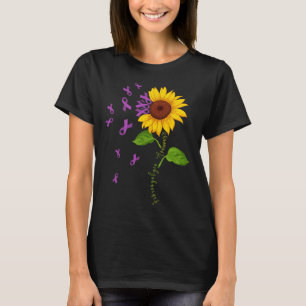 T-shirt Sunflower Purple Ribbon Fibromyalgie Sensibilisati
