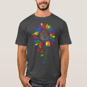 T-shirt Sunflower Rainbow Love Is Love LGBT Gay Lesbian Pr