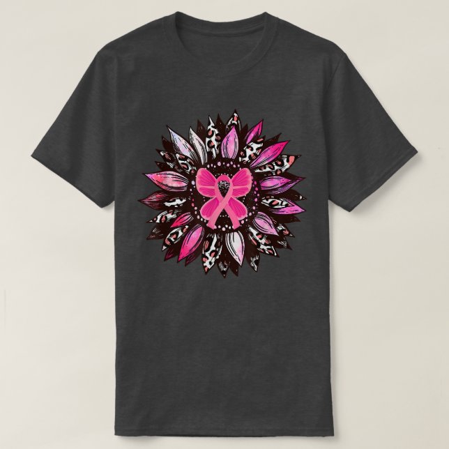 T-shirt Sunflower rose Cancer du sein Sensibilisation Femm (Design devant)