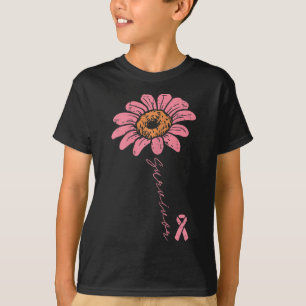 T-shirt Sunflower rose Ruban Cancer du sein Survivant Awar