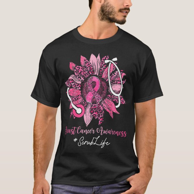 T-shirt Sunflower Scruter Life Pink Ribbon Cancer du sein (Devant)