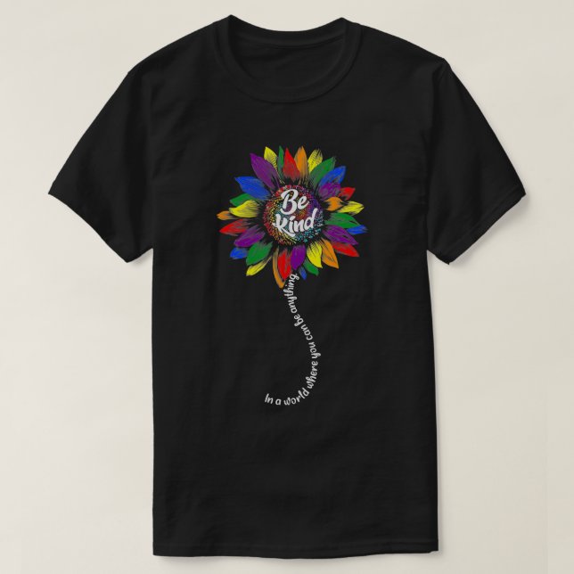 T-shirt Sunflower Sensibilisation sur l'autisme Be Kind Pu (Design devant)