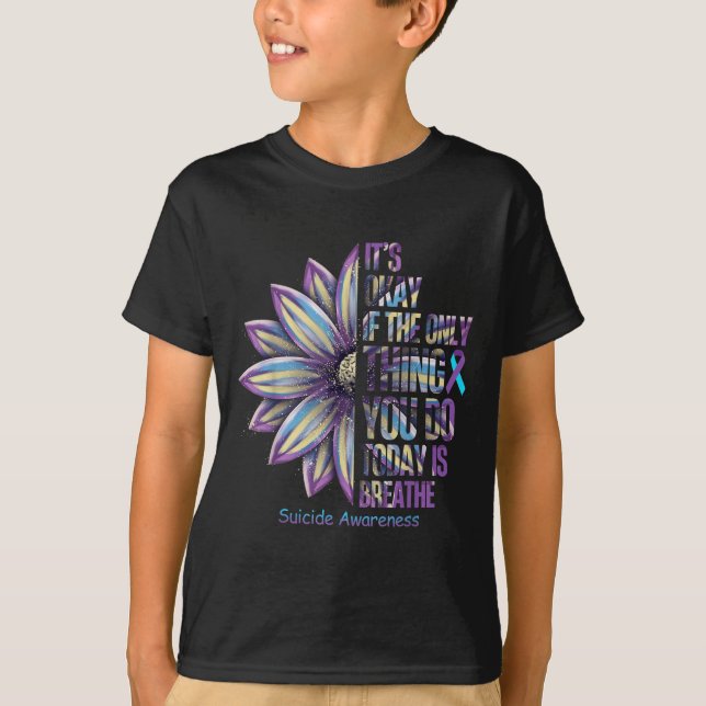 T-shirt Sunflower Suicide Prevention Awareness Week Teal P (Devant)