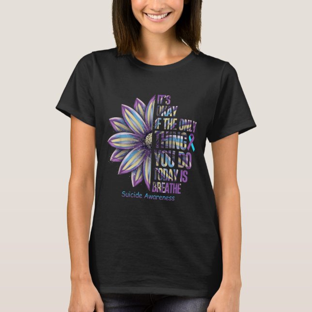 T-shirt Sunflower Suicide Prevention Awareness Week Teal P (Devant)