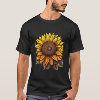 T-shirt Sunflower Summer Daisy Floral Tee - shirt Jaune Fl