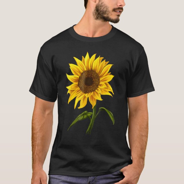 T-shirt Sunflower Sunshine Aquarelle Fleur belle flûte (Devant)