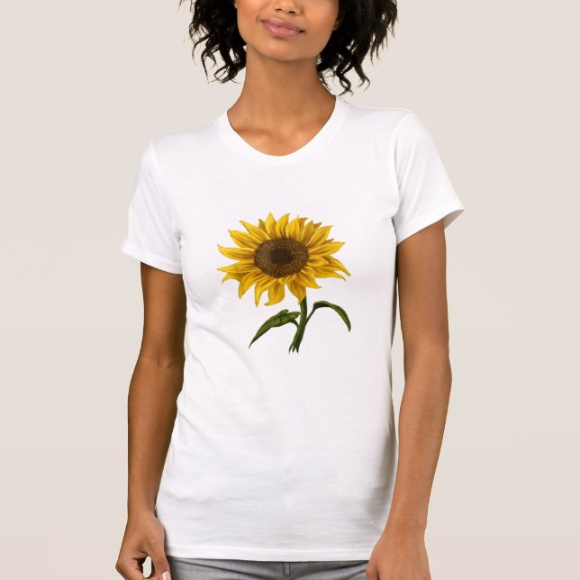 T-shirt Sunflower Sunshine Floral Aquarelle Fleur (Devant)