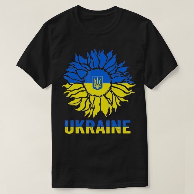 T-shirt Sunflower Vintage Ukraine Drapeau Appui ukrainien (Design devant)