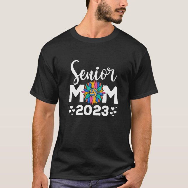 T-shirt Sunflower Volleyball Senior Mom 2023 Back To Schoo (Devant)