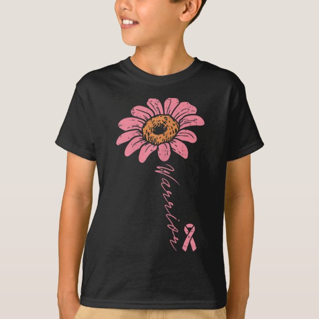 T-shirt Sunflower Warrior Pink Ribbon Cancer du sein Prix (Devant)