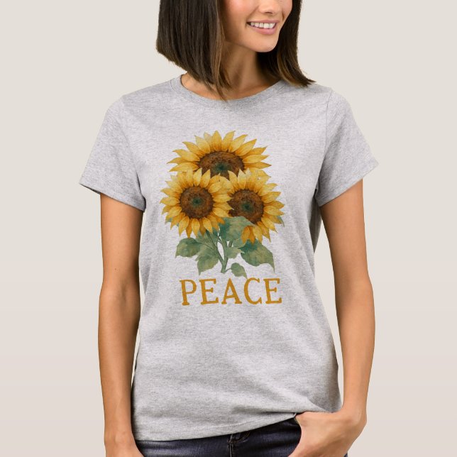 T-shirt Sunflowers symbol of Peace (Devant)
