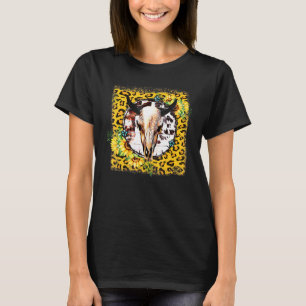 T-shirt Sunflowers Western Turquoise Leopard Cow Bull Skul