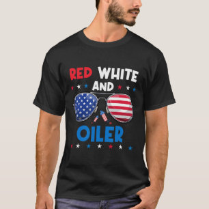 T-shirt Sungles Rouge Blanc Et Huile 4 juillet Amérique Fl