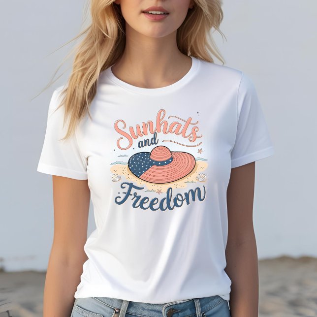 T-shirt Sunhats et liberté patriotique (Créateur téléchargé)