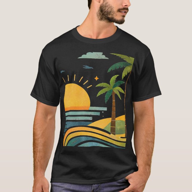 T-shirt Sunlit Palm Escape (Devant)