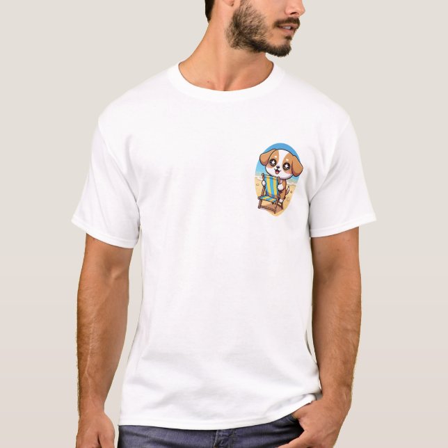 T-shirt Sunny Beach Day Puppy (Devant)